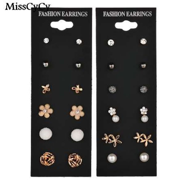 misscycy fashion accessories stud earring pack set 6 pairs pearl rhinestone owl flowers earrings for women brincos gift, Golden;silver
misscycy fashion accessories stud earring pack set 6 pairs pearl rhinestone owl flowers earrings for women brincos gift, Golden;silver