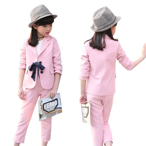 children clothing set 2019 spring teenage suit bow-knot jacket+pants school kids tracksuit for girls clothes y190522, White
children clothing set 2019 spring teenage suit bow-knot jacket+pants school kids tracksuit for girls clothes y190522, White