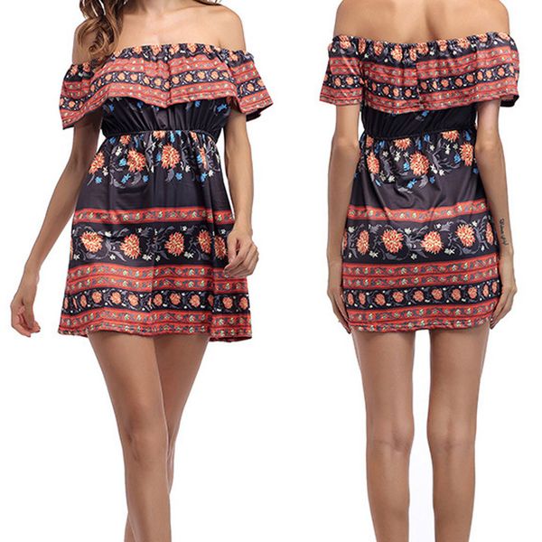 fashion 2019 summer female vestidos the fashion women off shoulder floral flare party daily slim dresses vestidos, Black;gray
fashion 2019 summer female vestidos the fashion women off shoulder floral flare party daily slim dresses vestidos, Black;gray