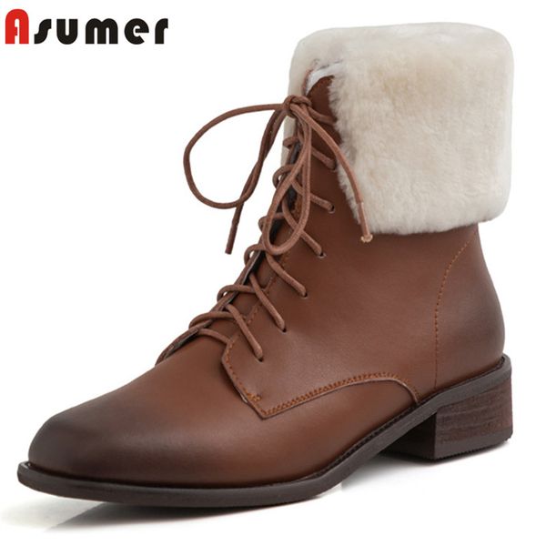 asumer 2020 new arrival genuine leather snow boots woman winter shoes vintage square heel shoes ladies warm ankle boots women, Black
asumer 2020 new arrival genuine leather snow boots woman winter shoes vintage square heel shoes ladies warm ankle boots women, Black