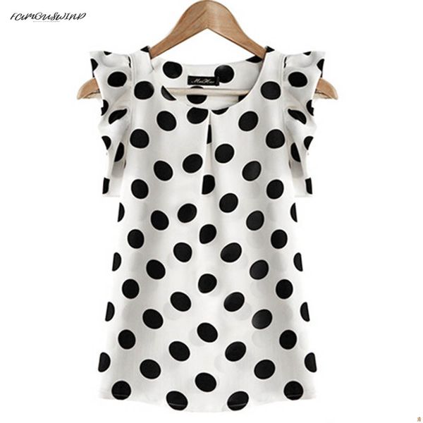 women summer ladies elegant chiffon white blouse puffed short sleeve black blusas print dot drop shipping good quality
women summer ladies elegant chiffon white blouse puffed short sleeve black blusas print dot drop shipping good quality