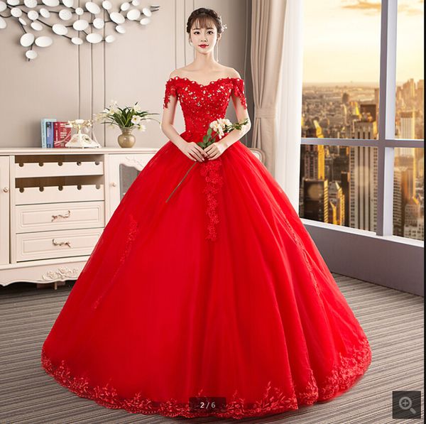 robe de mariage 2019 red tulle ball gown princess wedding dress appliques beaded crystals plus size corset bride dress selling 2019, White
robe de mariage 2019 red tulle ball gown princess wedding dress appliques beaded crystals plus size corset bride dress selling 2019, White