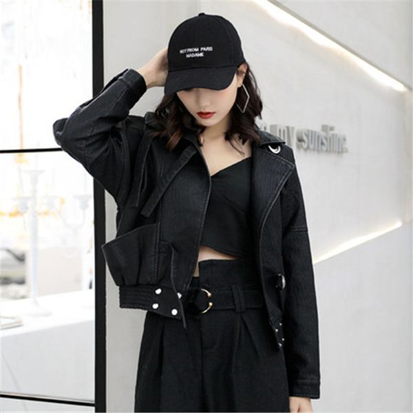 fashion pu leather women short section 2019 spring autumn new korean leather jacket loose coats motorcycle female v481, Black
fashion pu leather women short section 2019 spring autumn new korean leather jacket loose coats motorcycle female v481, Black