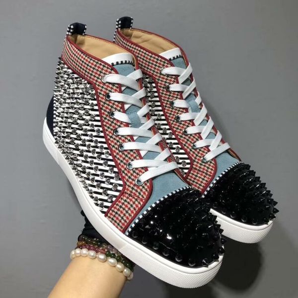 new red bottom rivets shoes men high casual shoes fashion luxury red sole spikes studded flat shoes for men ing, Black
new red bottom rivets shoes men high casual shoes fashion luxury red sole spikes studded flat shoes for men ing, Black