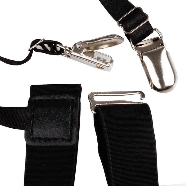 1 pair mens adjustable shirt stay belt with non-slip locking clamps elastic nylon adjustable shirt holders crease-resistance1a14, Black;white
1 pair mens adjustable shirt stay belt with non-slip locking clamps elastic nylon adjustable shirt holders crease-resistance1a14, Black;white