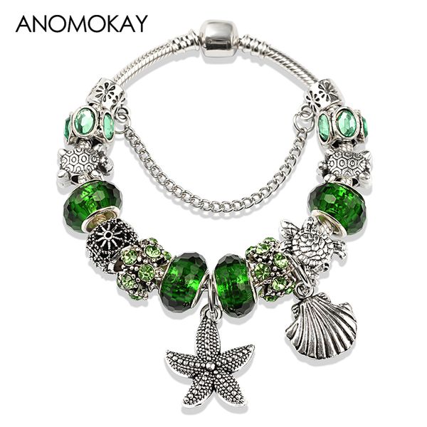 2019 new design green glass charm bracelet antique silver ocean animal diy bead bracelet starfish turtle sporty jewelry, Golden;silver
2019 new design green glass charm bracelet antique silver ocean animal diy bead bracelet starfish turtle sporty jewelry, Golden;silver