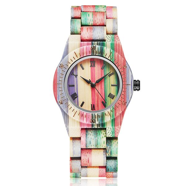 colorful wood watch women female quartz wristwatches bamboo wooden band wrist clock elegant roman numerals dial bracelet watches, Slivery;brown
colorful wood watch women female quartz wristwatches bamboo wooden band wrist clock elegant roman numerals dial bracelet watches, Slivery;brown