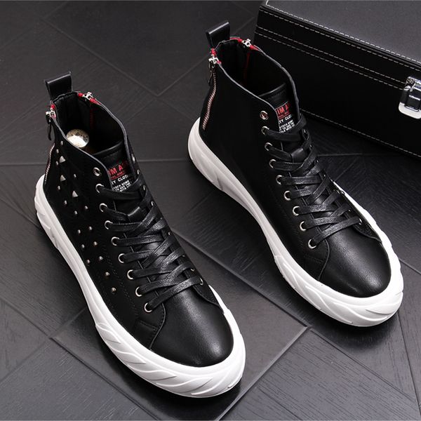2019 men fashion ankle martin boots male rivets casual punk shoes high luxury hip hop sneakers chaussure homme, Black
2019 men fashion ankle martin boots male rivets casual punk shoes high luxury hip hop sneakers chaussure homme, Black