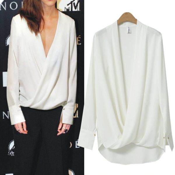 l-4xl large size new women chiffon blouse 2018 summer autumn v neck long sleeve shirt casual plus size blusa feminina, White
l-4xl large size new women chiffon blouse 2018 summer autumn v neck long sleeve shirt casual plus size blusa feminina, White