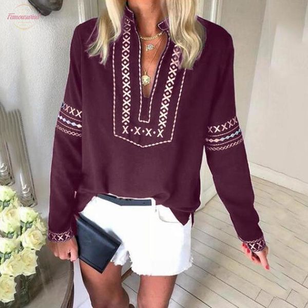 womens blouse loose long sleeve blouses plus size national style print womens and blouses roupas feminina, White
womens blouse loose long sleeve blouses plus size national style print womens and blouses roupas feminina, White