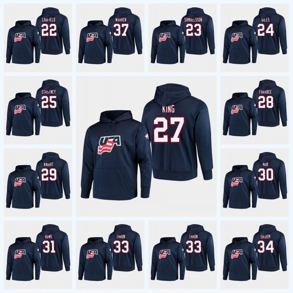 USA Team 27 D.J. King IIHF World Championship Hoodie 22 Cole Caufield 23 Mattias Samuelsson 24 Patrick Giles 25 Spencer Stastney Jersey
USA Team 27 D.J. King IIHF World Championship Hoodie 22 Cole Caufield 23 Mattias Samuelsson 24 Patrick Giles 25 Spencer Stastney Jersey