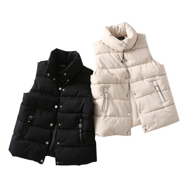 one's fashion solid color versatile loose-fit slimming stand collar cotton vest down coat waistcoat women's entity, Blue;black
one's fashion solid color versatile loose-fit slimming stand collar cotton vest down coat waistcoat women's entity, Blue;black