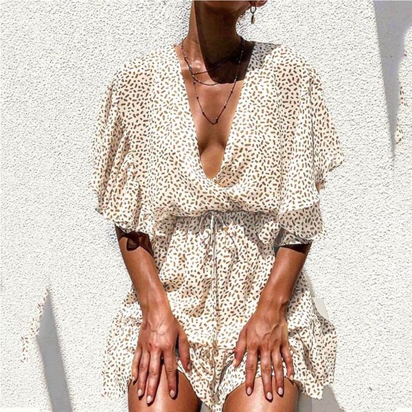 womens dress polka dot ruffled bandage mini dress ladies deep v-neck summer chiffon beach vestido feminino robe femme 2020, Black;gray
womens dress polka dot ruffled bandage mini dress ladies deep v-neck summer chiffon beach vestido feminino robe femme 2020, Black;gray