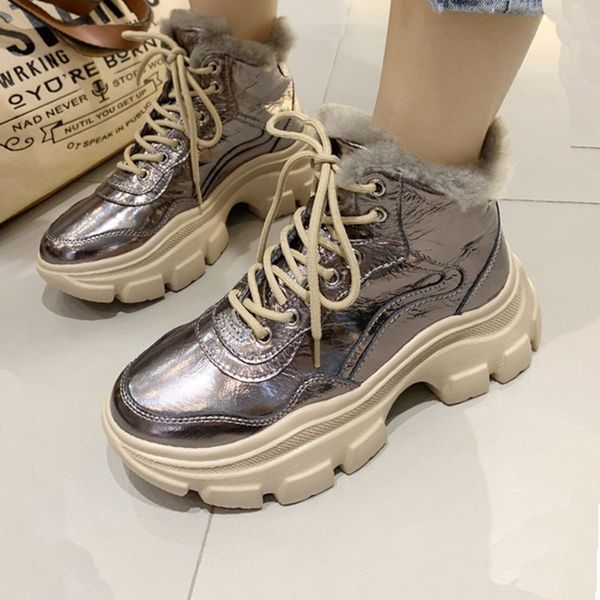 2019 winter warm casual sports shoes women's thick bottom plus velvet thick lace-up short boots wild women's shoes, Black
2019 winter warm casual sports shoes women's thick bottom plus velvet thick lace-up short boots wild women's shoes, Black