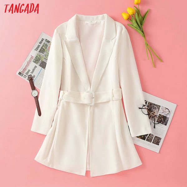 tangada women vintage white blazer with belt long sleeve elegant jacket ladies work wear blazer formal suits me02, White;black
tangada women vintage white blazer with belt long sleeve elegant jacket ladies work wear blazer formal suits me02, White;black