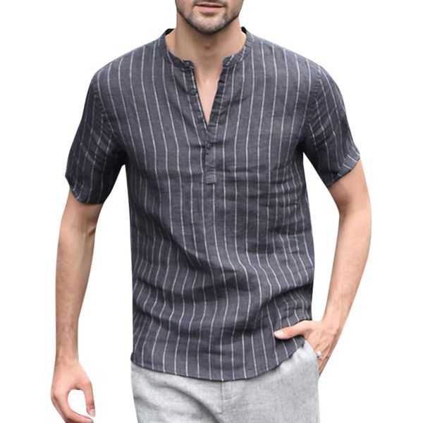 fashion casual men's shirt summer baggy cotton linen stripe short sleeve retro shirts blouse men brand camisas de hombre, White;black
fashion casual men's shirt summer baggy cotton linen stripe short sleeve retro shirts blouse men brand camisas de hombre, White;black