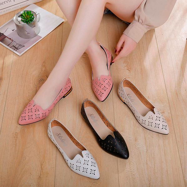 women's shoes summer hollow flats 2019 new fashion casual point toe loafers shallow work shoes ladies flat soft for walk, Black
women's shoes summer hollow flats 2019 new fashion casual point toe loafers shallow work shoes ladies flat soft for walk, Black