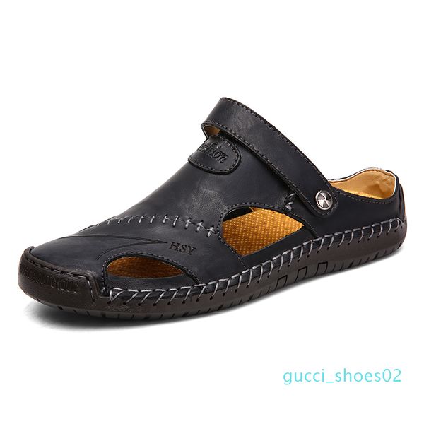 classic mens sandals summer genuine leather male beach sandals soft comfortable maor beach slippers slip-on man g02, Black
classic mens sandals summer genuine leather male beach sandals soft comfortable maor beach slippers slip-on man g02, Black
