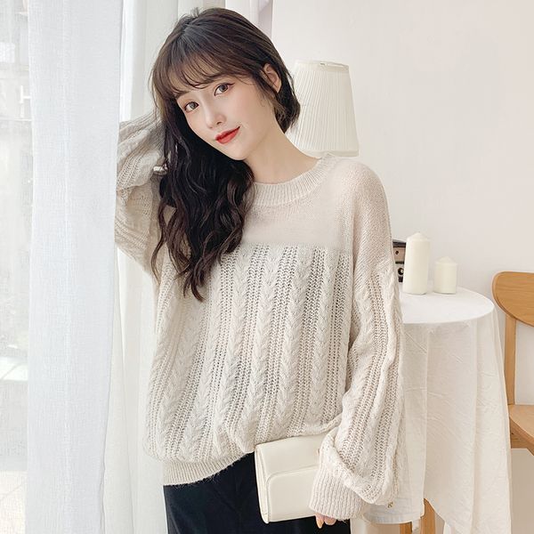 women's sweater 2019 autumn long sleeves o-neck solid color twisted mohair sweater female loose, White;black
women's sweater 2019 autumn long sleeves o-neck solid color twisted mohair sweater female loose, White;black