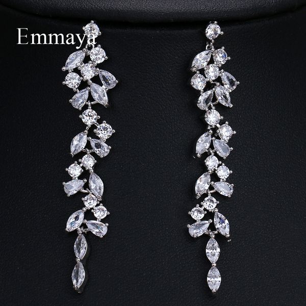 emmaya new arrival two color leaves female carbic zircon long earrings colorjewelry wedding active dangle style gifts, Silver
emmaya new arrival two color leaves female carbic zircon long earrings colorjewelry wedding active dangle style gifts, Silver