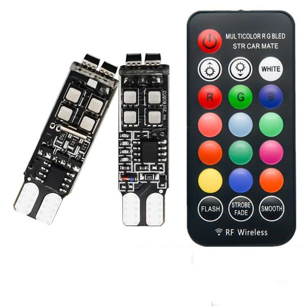 extremely bright colorful car led bulb w5w t10 3535 10smd rgb rf with remote control flashing reading lights clearance lights 
extremely bright colorful car led bulb w5w t10 3535 10smd rgb rf with remote control flashing reading lights clearance lights