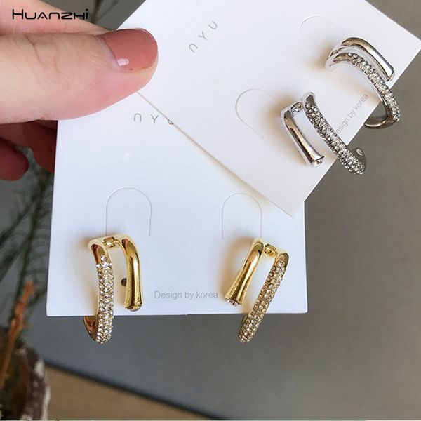 huanzhi 2019 new double layer crystal irregular geometric gold metal stud earrings for women girl wedding party gift, Golden;silver
huanzhi 2019 new double layer crystal irregular geometric gold metal stud earrings for women girl wedding party gift, Golden;silver
