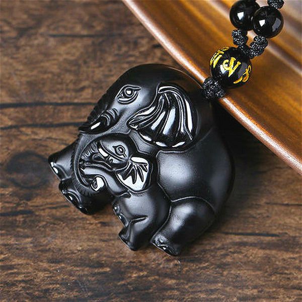 natural black obsidian elephant pendant beads necklace fashion charm jewellery hand-carved amulet gifts for her women men, Silver
natural black obsidian elephant pendant beads necklace fashion charm jewellery hand-carved amulet gifts for her women men, Silver