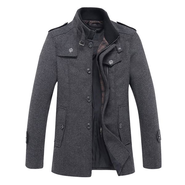 autumn new fashion woolen winter coat men's long woolen coat middle-aged collar windbreaker, Black
autumn new fashion woolen winter coat men's long woolen coat middle-aged collar windbreaker, Black