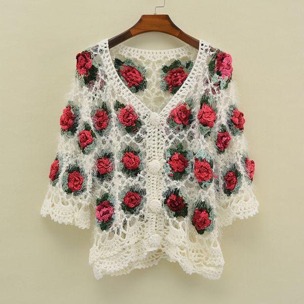 fashion-autumn winter hand knitted women sweater long sleeve handmade crocheted flower hollow out cardigan female sweater, White;black
fashion-autumn winter hand knitted women sweater long sleeve handmade crocheted flower hollow out cardigan female sweater, White;black