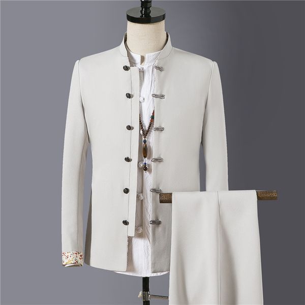 chinese retro style men suit two-piece sets fashion casual mens suits and pants asian size s-4xl, White;black
chinese retro style men suit two-piece sets fashion casual mens suits and pants asian size s-4xl, White;black