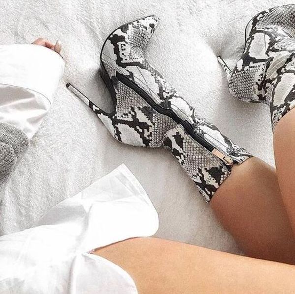 spring new women green white khaki python snake skin pointed toe mid-calf zipper side stiletto heel short boots lady bootie, Black
spring new women green white khaki python snake skin pointed toe mid-calf zipper side stiletto heel short boots lady bootie, Black