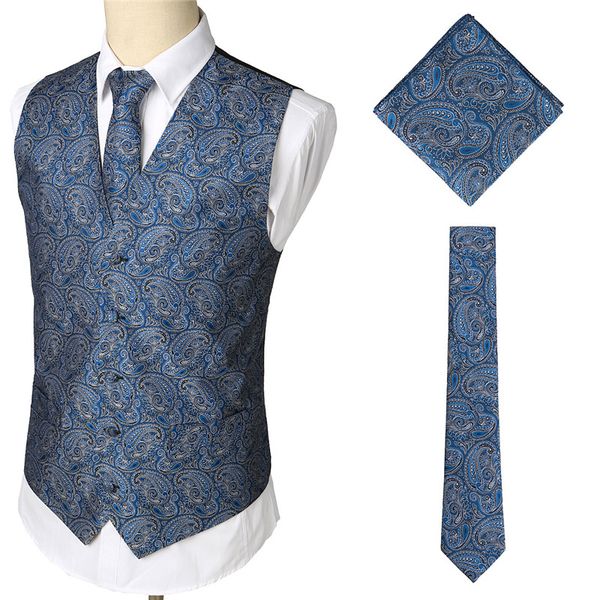 men's classic business party wedding paisley floral jacquard waistcoat vest pocket square tie suit set pocket square set gilet, Black;white
men's classic business party wedding paisley floral jacquard waistcoat vest pocket square tie suit set pocket square set gilet, Black;white