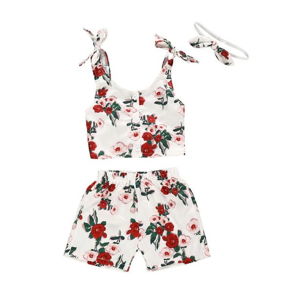 clothing sets kancoold summer baby girl buttoned rose print suspender + printed shorts hair band ensemble trois pièces suit, White
clothing sets kancoold summer baby girl buttoned rose print suspender + printed shorts hair band ensemble trois pièces suit, White