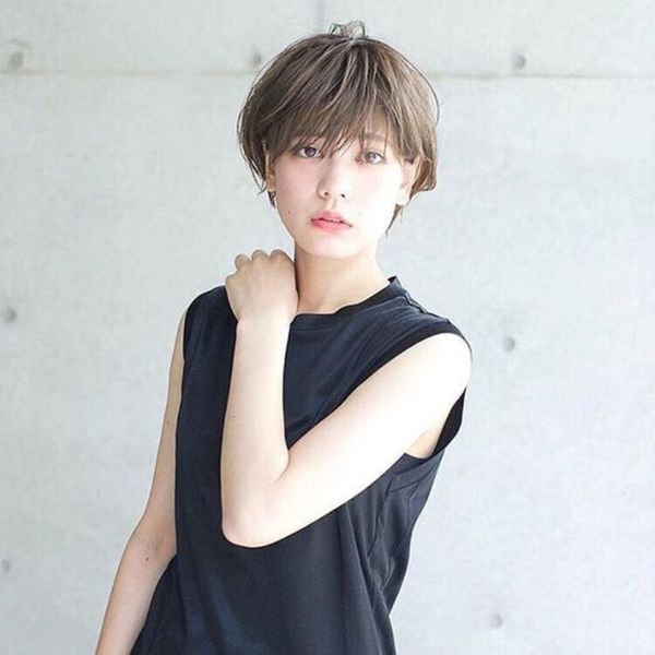 wig female korean short straight hair ladies temperament chemical fiber wig wave wave hood, Black 
wig female korean short straight hair ladies temperament chemical fiber wig wave wave hood, Black