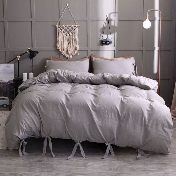 washed polyester cotton product solid color 2/3pcs bedding set microfiber bedclothes white grey black bed linens duvet cover set
washed polyester cotton product solid color 2/3pcs bedding set microfiber bedclothes white grey black bed linens duvet cover set