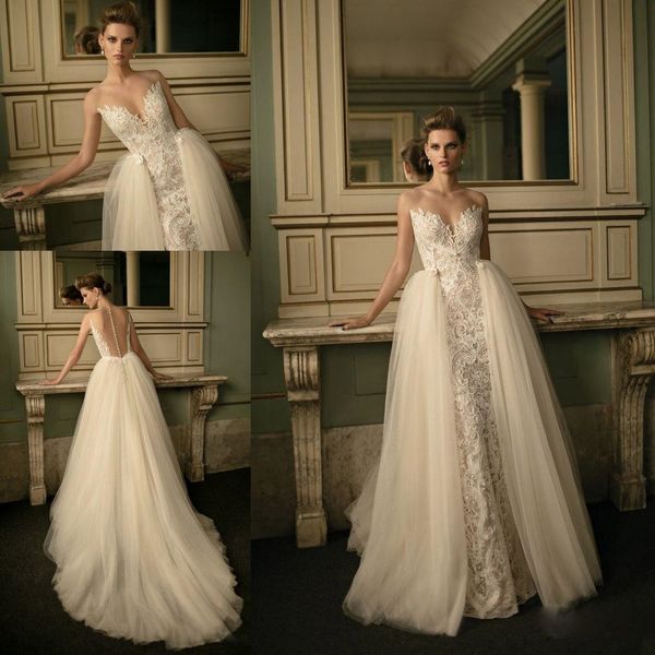 новые berta illusion свадебные платья с открытой спиной жемчуг прозрачное кружевное декольте русалка свадебное платье с тюлем съемная юбка с, White
новые berta illusion свадебные платья с открытой спиной жемчуг прозрачное кружевное декольте русалка свадебное платье с тюлем съемная юбка с, White