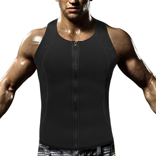 men' sweat vest body shaper slimming sauna tank weight loss black shapewear waist trainer body building zipper men, White;black
men' sweat vest body shaper slimming sauna tank weight loss black shapewear waist trainer body building zipper men, White;black