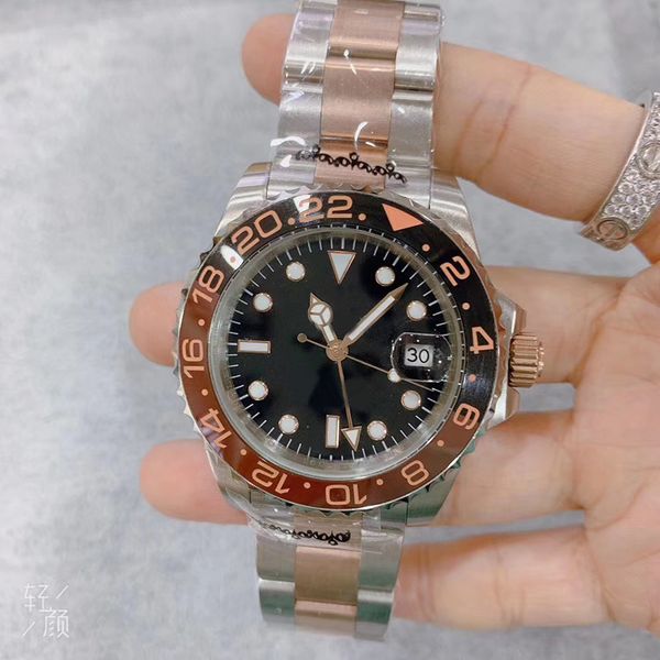 automatic movement 40mm men watch gmt sapphire crystal 316 stainless band watch, Slivery;brown
automatic movement 40mm men watch gmt sapphire crystal 316 stainless band watch, Slivery;brown