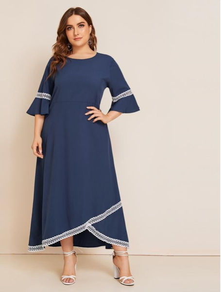 summer fashion dresses large casual size lace seven sleeve horn sleeve irregular long dresses wholesale women's 2020, Black;gray
summer fashion dresses large casual size lace seven sleeve horn sleeve irregular long dresses wholesale women's 2020, Black;gray