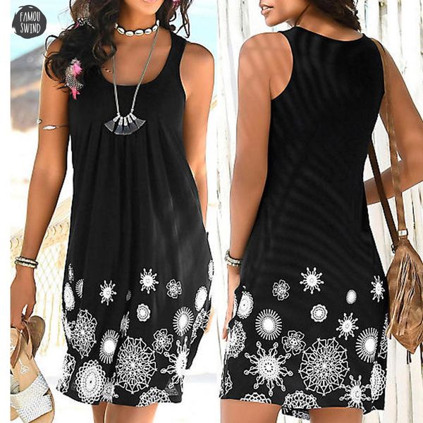 fashion new spring dress summer womens sleeveless print casual ladies fashion loose mini dress for female designer clothes, Black;gray
fashion new spring dress summer womens sleeveless print casual ladies fashion loose mini dress for female designer clothes, Black;gray