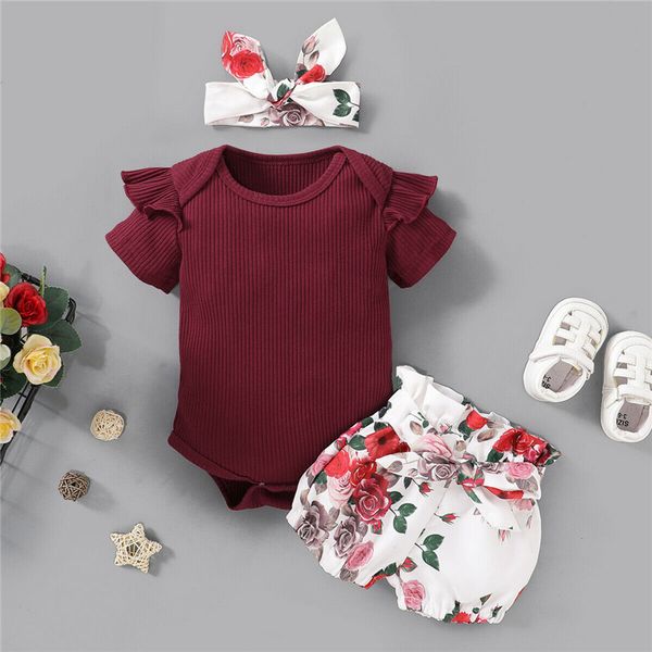 newborn baby girls clothes bow headband bandage flower print shorts round neck ruffle short sleeve bodysuit 3pc, White
newborn baby girls clothes bow headband bandage flower print shorts round neck ruffle short sleeve bodysuit 3pc, White