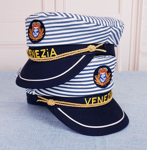 fashion new men and women sailor dance navy cap blue stripe captain cap children's military hat stage parent-child sailor cap, Blue;gray
fashion new men and women sailor dance navy cap blue stripe captain cap children's military hat stage parent-child sailor cap, Blue;gray