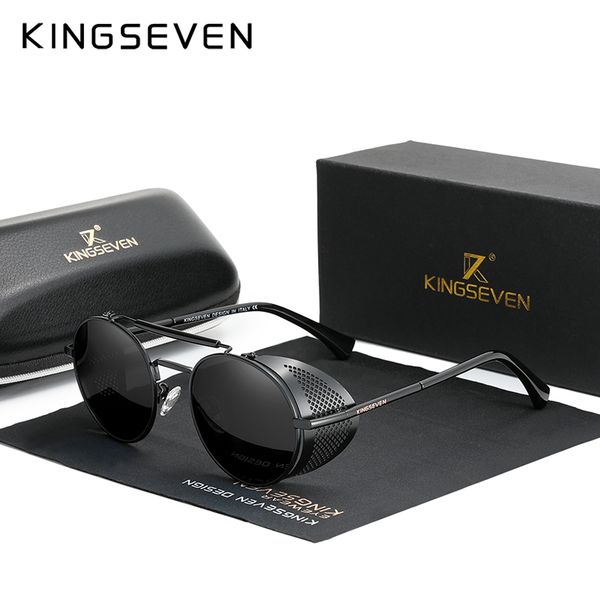 kingseven men's glasses polarized steampunk round sunglasses men retro women sun glasses for men vintage style, White;black
kingseven men's glasses polarized steampunk round sunglasses men retro women sun glasses for men vintage style, White;black