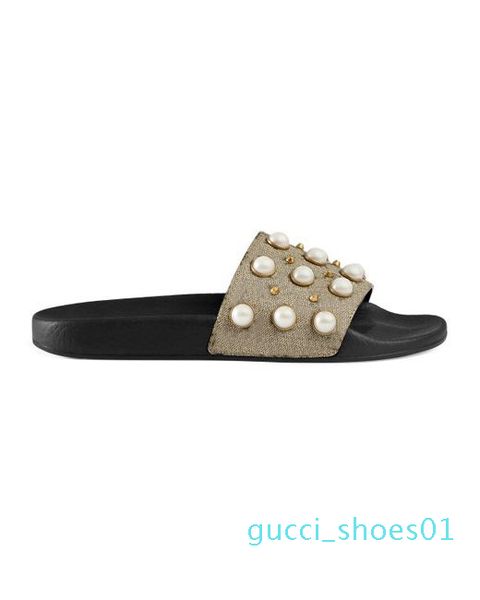 mens womens fashion pearls and studs embellished rubber flats slippers causal beach rubber slide sandals with box and dust bags 01d g01, Black 
mens womens fashion pearls and studs embellished rubber flats slippers causal beach rubber slide sandals with box and dust bags 01d g01, Black