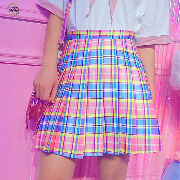 harajuku plaid pleated skirt high waist casual rainbow a-line skirt cute korean uniform female kawaii women bottoms midi skirt, Black
harajuku plaid pleated skirt high waist casual rainbow a-line skirt cute korean uniform female kawaii women bottoms midi skirt, Black
