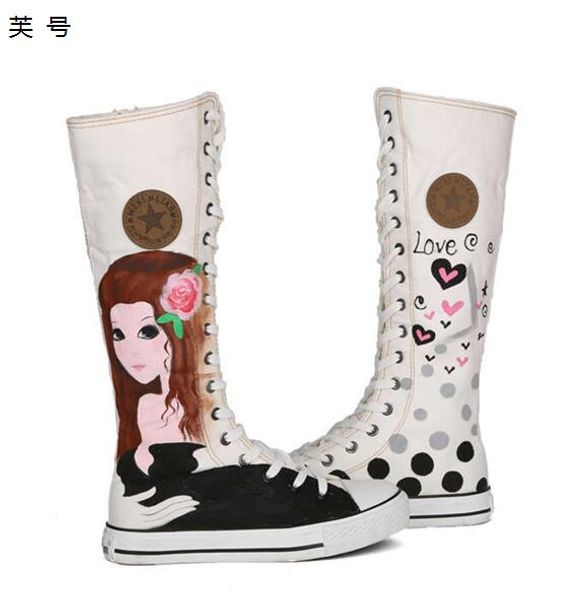 new female shoes hand-painted canvas student shoes women high boots fashion zipper boots women dance large size35-43, Black
new female shoes hand-painted canvas student shoes women high boots fashion zipper boots women dance large size35-43, Black