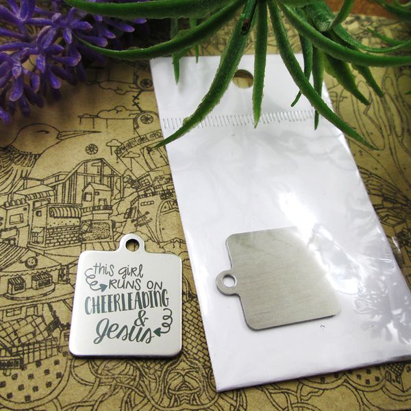 40pcs--"this girl runs on cheerleading and jesus"stainless steel charms more style for choosing diy charms pendants for necklace, Bronze;silver
40pcs--"this girl runs on cheerleading and jesus"stainless steel charms more style for choosing diy charms pendants for necklace, Bronze;silver