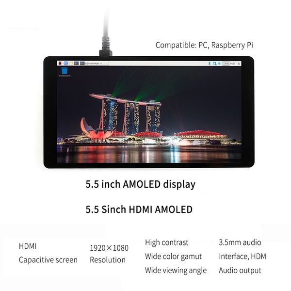 raspberry pi lcd amoled 5.5 inch 1080p 5inch hdmi capacitive 1920*1080 touch screen module for raspberry pi 3b+ 2b
raspberry pi lcd amoled 5.5 inch 1080p 5inch hdmi capacitive 1920*1080 touch screen module for raspberry pi 3b+ 2b