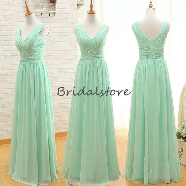 mint green chiffon long bridesmaid dresses v neck zipper back floor length formal party gowns garden robes de demoiselle d'honneur, White;pink
mint green chiffon long bridesmaid dresses v neck zipper back floor length formal party gowns garden robes de demoiselle d'honneur, White;pink