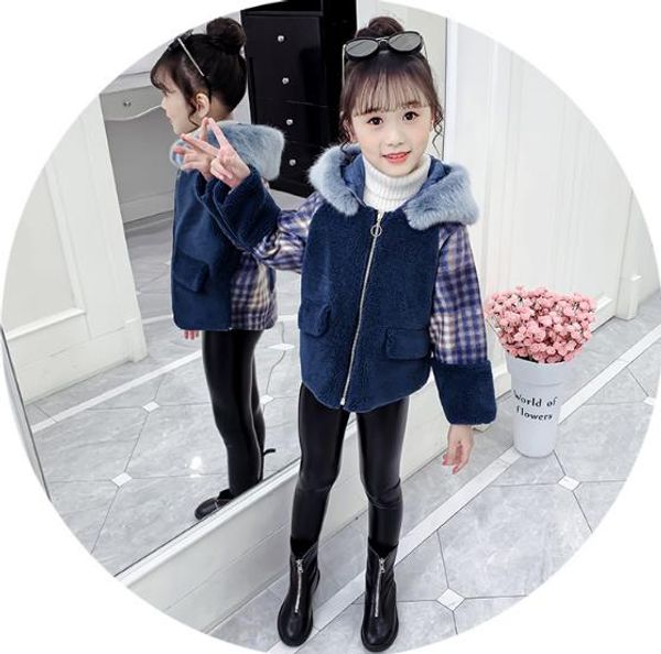 girl's woolen coat europe us autumn winter clothing new children's cotton coat girls short thick woolen jacket, Blue;gray
girl's woolen coat europe us autumn winter clothing new children's cotton coat girls short thick woolen jacket, Blue;gray